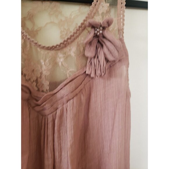 Mine Womens Top Cami Tank Lace Gauzy Whimsygoth Romantic Y2k Vintage  S - Picture 3 of 13